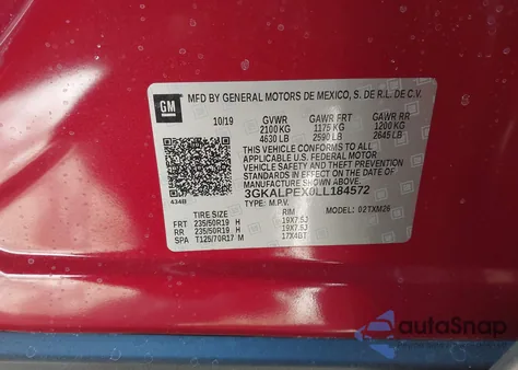 2020 GMC Terrain Fwd Slt z USA, uszkodzony, nr VIN 3GKALPEX0LL184572